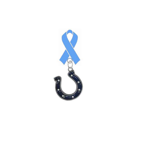 Indianapolis Colts NFL Prostate Cancer Awareness / Fathers Day Light Blue Ribbon Lapel Pin