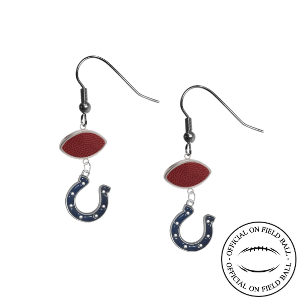 Indianapolis Colts NFL Authentic Official On Field Leather Football Dangle Earrings