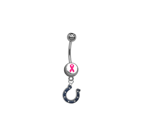 Indianapolis Colts Breast Cancer Awareness NFL Football Belly Button Navel Ring