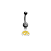 Iowa Hawkeyes Style 2 BLACK College Belly Button Navel Ring 