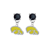 Iowa Hawkeyes 2 BLACK Swarovski Crystal Stud Rhinestone Earrings
