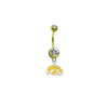 Iowa Hawkeyes Style 2 GOLD College Belly Button Navel Ring 
