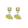 Iowa Hawkeyes 2 GOLD Swarovski Crystal Stud Rhinestone Earrings