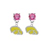 Iowa Hawkeyes 2 PINK Swarovski Crystal Stud Rhinestone Earrings