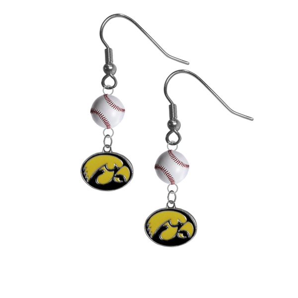 Iowa Hawkeyes NCAA Baseball Dangle Earrings