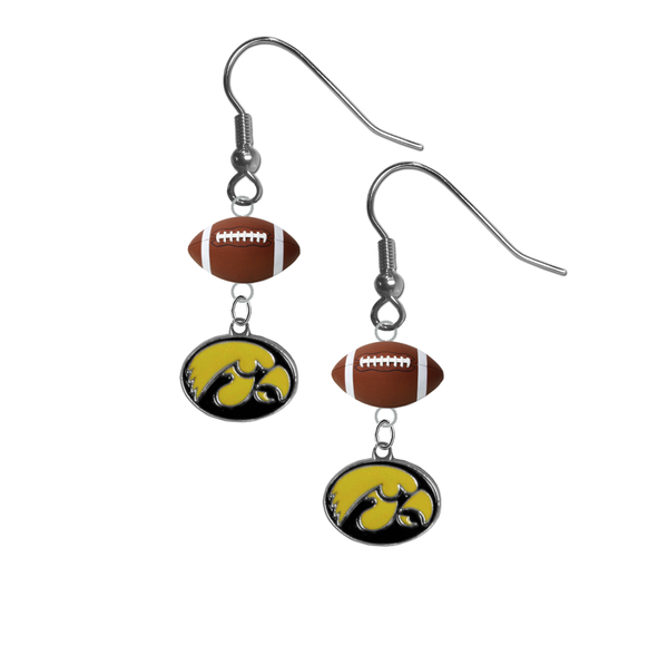Iowa Hawkeyes NCAA Football Dangle Earrings