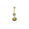 Iowa Hawkeyes GOLD College Belly Button Navel Ring