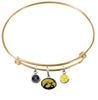 Iowa Hawkeyes NCAA Gold Expandable Wire Bangle Charm Bracelet
