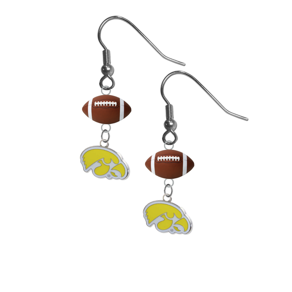 Iowa Hawkeyes Style 2 NCAA Football Dangle Earrings