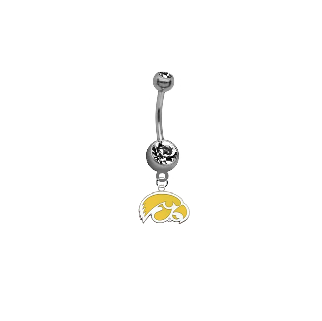 Iowa Hawkeyes Style 2 NCAA College Belly Button Navel Ring