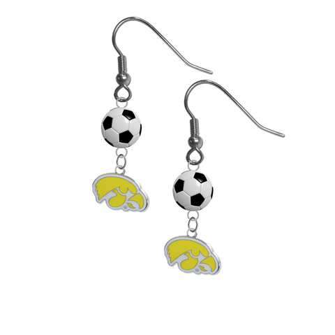 Iowa Hawkeyes Style 2 NCAA Soccer Dangle Earrings