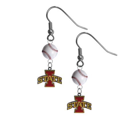 Iowa State Cyclones NCAA Baseball Dangle Earrings