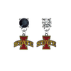 Iowa State Cyclones BLACK & CLEAR Swarovski Crystal Stud Rhinestone Earrings