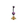 Iowa State Cyclones BLACK w/ PINK GEM College Belly Button Navel Ring