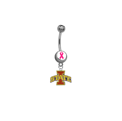 Iowa State Cyclones Breast Cancer Awareness Belly Button Navel Ring