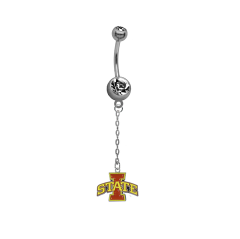 Iowa State Cyclones Dangle Chain Belly Button Navel Ring