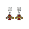Iowa State Cyclones CLEAR Swarovski Crystal Stud Rhinestone Earrings