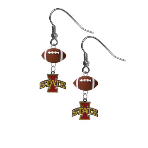 Iowa State Cyclones NCAA Football Dangle Earrings