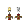 Iowa State Cyclones GOLD & CLEAR Swarovski Crystal Stud Rhinestone Earrings