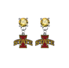 Iowa State Cyclones GOLD Swarovski Crystal Stud Rhinestone Earrings