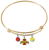 Iowa State Cyclones NCAA Gold Expandable Wire Bangle Charm Bracelet