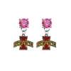 Iowa State Cyclones PINK Swarovski Crystal Stud Rhinestone Earrings
