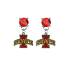 Iowa State Cyclones RED Swarovski Crystal Stud Rhinestone Earrings