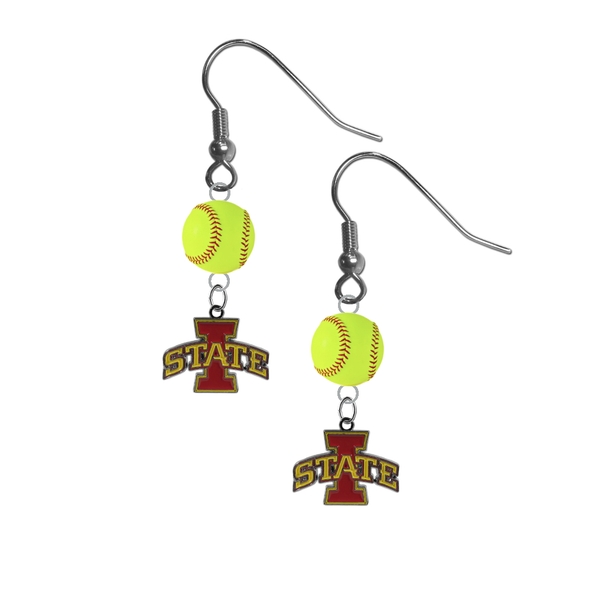 Iowa State Cyclones NCAA Fastpitch Softball Dangle Earrings