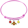 Iowa State Cyclones NCAA Pink Expandable Wire Bangle Charm Bracelet