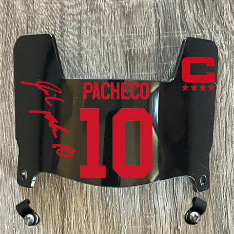 Kansas City Chiefs Isiah Pacheco Mini Football Helmet Visor Shield Black Dark Tint w/ Clips - PICK COLOR