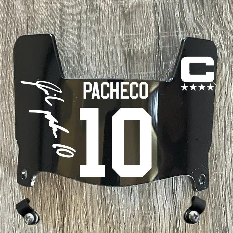 Kansas City Chiefs Isiah Pacheco Mini Football Helmet Visor Shield Black Dark Tint w/ Clips - PICK COLOR