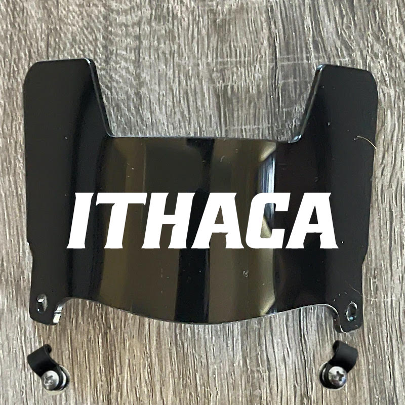 Ithica Bombers Mini Football Helmet Visor Shield Black Dark Tint w/ Clips