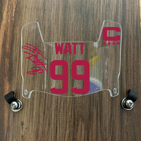 Arizona Cardinals JJ Watt Mini Football Helmet Visor Shield Clear w/ Clips