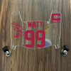 Arizona Cardinals JJ Watt Mini Football Helmet Visor Shield Clear w/ Clips