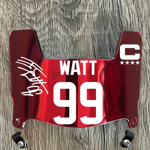 Arizona Cardinals JJ Watt Mini Football Helmet Visor Shield Red Chrome Mirror w/ Clips