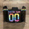 Jacksonville Jaguars Custom Name & Number Full Size Football Helmet Visor Shield Black Dark Tint w/ Clips - CRUCIAL CATCH