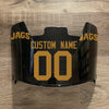Jacksonville Jaguars Custom Name & Number Full Size Football Helmet Visor Shield Black Dark Tint w/ Clips - METALLIC GOLD