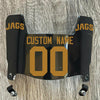 Jacksonville Jaguars Custom Name & Number Mini Football Helmet Visor Shield Black Dark Tint w/ Clips - METALLIC GOLD
