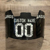 Jacksonville Jaguars Custom Name & Number Full Size Football Helmet Visor Shield Black Dark Tint w/ Clips - MONEY PRINT