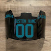 Jacksonville Jaguars Custom Name & Number Full Size Football Helmet Visor Shield Black Dark Tint w/ Clips - TEAL