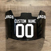 Jacksonville Jaguars Custom Name & Number Full Size Football Helmet Visor Shield Black Dark Tint w/ Clips - BLACK