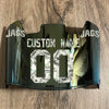 Jacksonville Jaguars Custom Name & Number Full Size Football Helmet Visor Shield Gold Iridium Mirror w/ Clips - MONEY PRINT