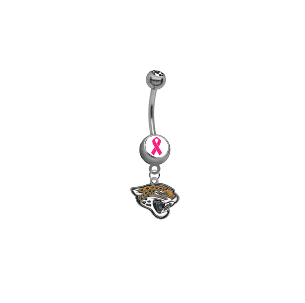 Jacksonville Jaguars Breast Cancer Awareness NFL Football Belly Button Navel Ring