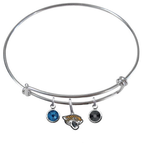 Jacksonville Jaguars NFL Expandable Wire Bangle Charm Bracelet