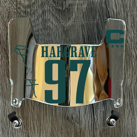 Philadelphia Eagles Javon Hargrave Mini Football Helmet Visor Shield Silver Chrome Mirror w/ Clips - PICK COLOR