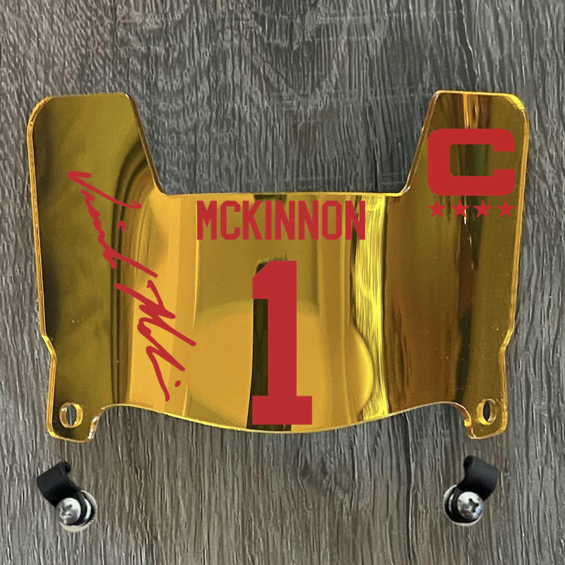 Kansas City Chiefs Jerick Mckinnon Mini Football Helmet Visor Shield Gold Chrome Mirror w/ Clips - PICK COLOR