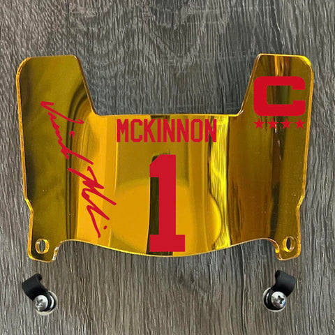 Kansas City Chiefs Jerick Mckinnon Mini Football Helmet Visor Shield Gold Chrome Mirror w/ Clips - PICK COLOR