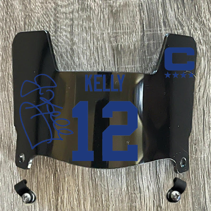 Buffalo Bills Jim Kelly Mini Football Helmet Visor Shield Black Dark Tint w/ Clips