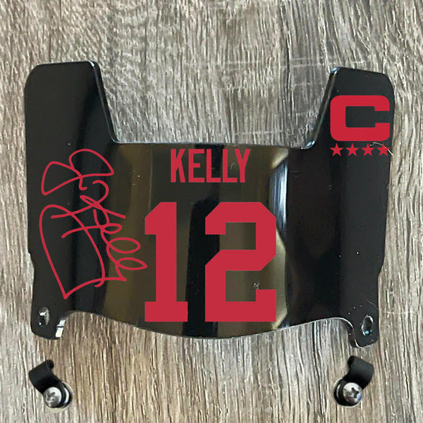 Buffalo Bills Jim Kelly Mini Football Helmet Visor Shield Black Dark Tint w/ Clips