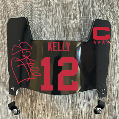 Buffalo Bills Jim Kelly Mini Football Helmet Visor Shield Black Dark Tint w/ Clips